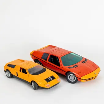 SCHUCO. MercedesBenz C111 y BMW-Turbo, Fürth, años 1970.