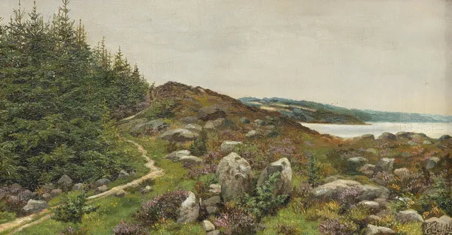 EMMA AUGUSTE LÖFFLER (1843-1929). Paisaje costero danés.