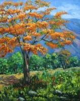 M. Weibezahn '85, címe Febrero, olaj/vászon, keretezve, kerettel mérete 68 x 57 cm