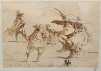 Rézkarc, Horst Janssen (1929-1995) „Capitano Britta im Anmarsch“, keretezve/üveg, keretméret 42 x 51 cm