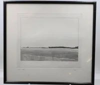 Olvashatatlan aláírású rézkarc "Ebene" címmel, 19/20. sz., (19)75-re datálva, keretezve/üveg, kerettel kb. 31 x 35 cm