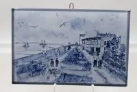 Placă de perete, vedere Husum, 1 mică ciobitură, aprox. 15 x 22,5 cm