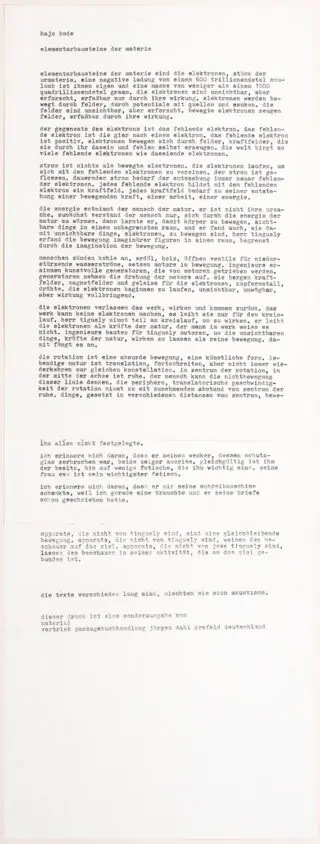Hajo Bode. Az anyag elemi építőkövei. 1959
