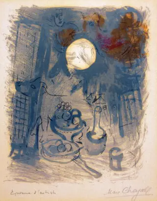 Marc Chagall. Nature morte bleue. 1957