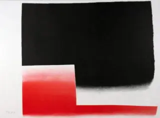 Rupprecht Geiger. Cím nélkül / piros – fekete. 1958