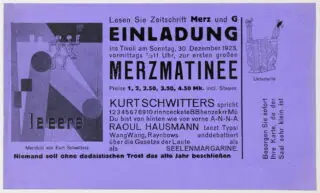 Kurt Schwitters. Meghívó a Tivoliba […] az első gr…