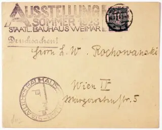 Bauhaus – Boríték két Bauhaus pecséttel. 1923