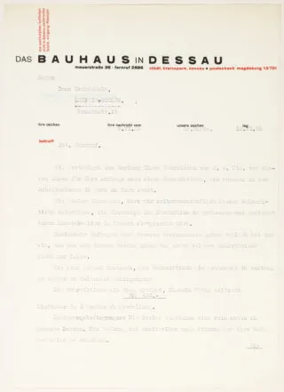 Bauhaus – László Moholy-Nagy. Levélpapír »Das Bauhaus i…«