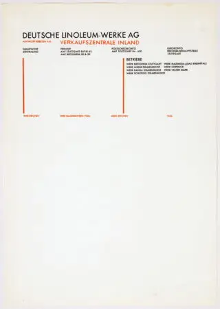 Willi Baumeister. Deutsche Linoleum-Werke AG. 1927