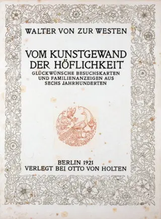 Marcus Behmer – Walter von zur Westen. A művészi öltözékről…
