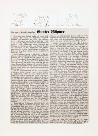 Gunter Böhmer. Autográfok és munkaminták.