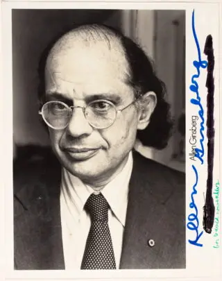 Allen Ginsberg. Aláírt portréfotó.