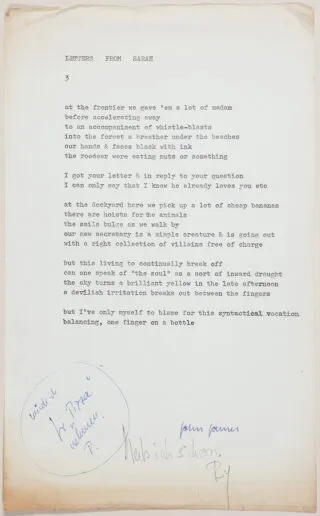 Rolf Dieter Brinkmann – John James. One for Rolf. 1975
