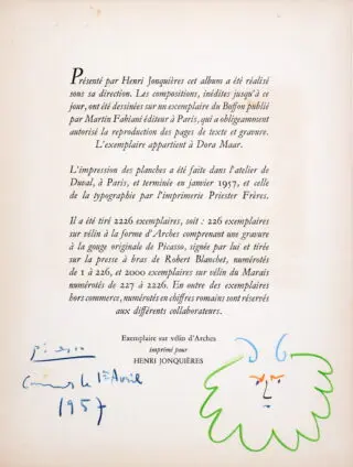 Pablo Picasso. 40 rajz a Buffon margójára. 1957