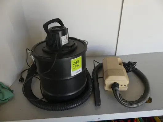 Konvolutt rengjøring bl.a. Kamino Flam askeoppsuger med motor (sugeapparat med slange)