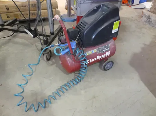 Einhell - Kompressor 24 L med spiralslange og udblæsningspistol