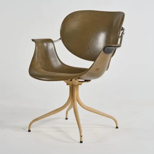 George Nelson – Armstoel 'MAA' op 'Swaged-leg' onderstel, 1954 (ontwerp)