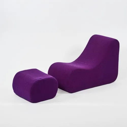 Verner Panton – Chaise longue et tabouret/table d'appoint de la série 'Welle', 1969/70 (design)