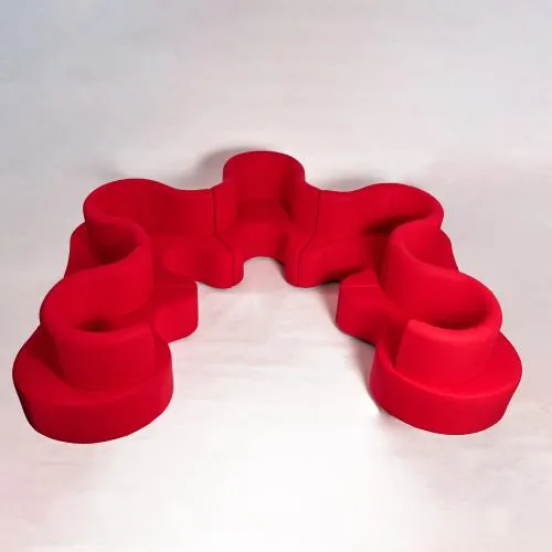 Verner Panton – Fünfteilige Sofalandschaft 'Kleeblatt', 1969 (Entwurf)
