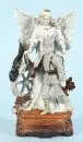 Groupe de figures - ange gardien avec soldat – Biscuit, polychrome, sur socle, H= 20 cm, Empire allemand