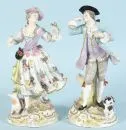 Paire de figures - Dame et cavalier