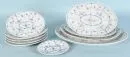 Plates, 10 pieces "Rauenstein" – porcelain, hand-painted, decor "Strohblume", shape "Gebrochener Stab", oval, L= 17.5-45 cm, around 1900, partly with…