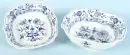 Bols, 2 pièces "Schwerter Meissen" – porcelaine, peint à la main, décor "Zwiebelmuster, bleu cobalt", carré, H= 6,5/10 cm, 1er choix ;