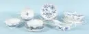Tasses à soupe avec soucoupes, 4 pièces et 2 saucières "Schwerter Meissen"