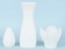 Вазы, 3 шт. "Rosenthal" – бисквитный фарфор, внутри глазурованы, каннелированный корпус, разные формы, выс. 12-27,5 см