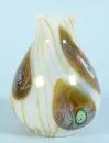 Vase – verre opalin avec inclusions couleur miel et décorations en technique millefiori, corps balustre, H= 16 cm, petit éclat