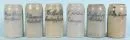 Beer mugs, 6 pieces – Stoneware, blue-glazed owner names, H=18 cm, including S. Schlick Erlangen, Hans Dauer Mauthaus and G. Bernrind Aubstadt, 2 with crack