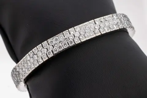 Bracelet en or 18 ct avec diamants, or blanc 750/000, finition de qualité, 191