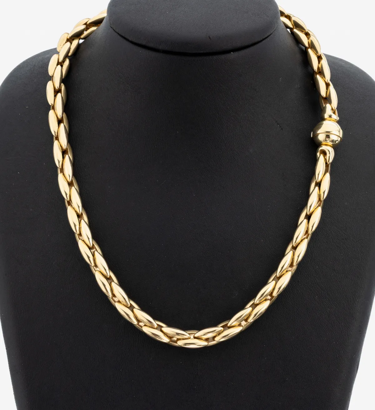 Collier or 14 ct, GG 585/000, fabrication de qualité, L. env. 45,5 cm,