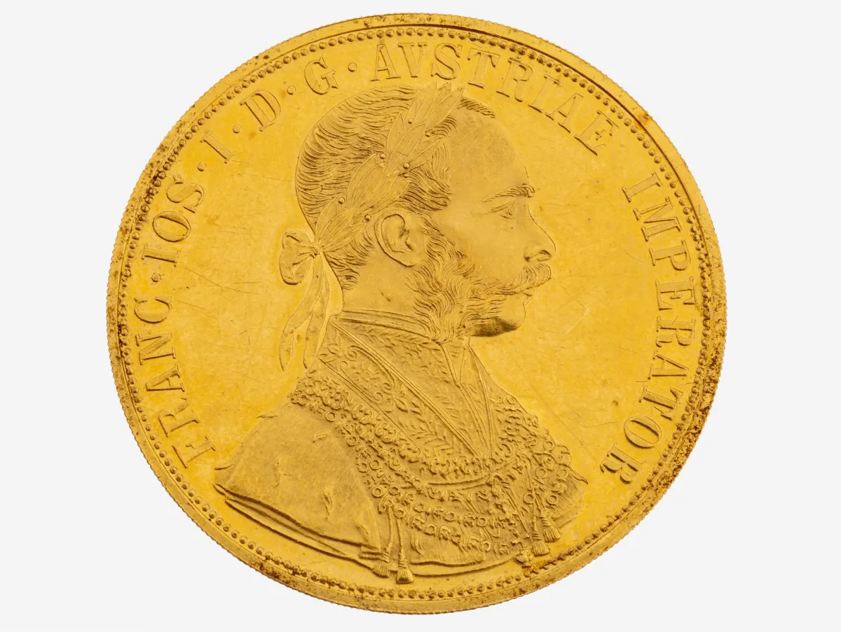 Gold coin 4 ducats, Austria-Hungary, 1915, Franz Joseph I, official restrike