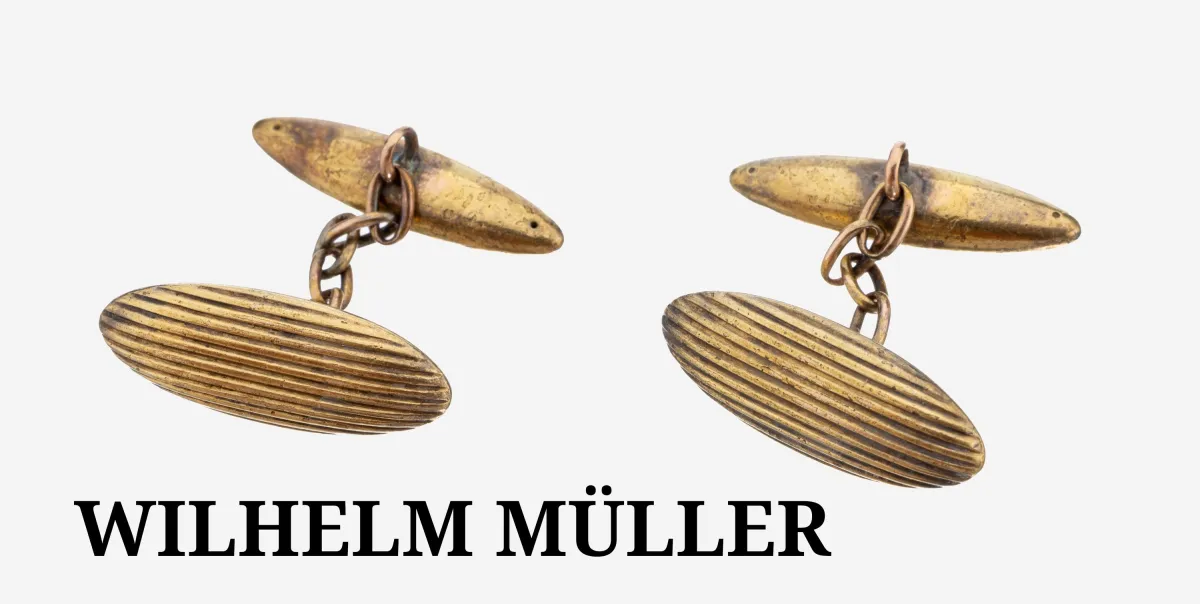 Paar 14 kt Gold Manschettenknöpfe, um 1900, GG 585/000, ovale mit Rillendekor,