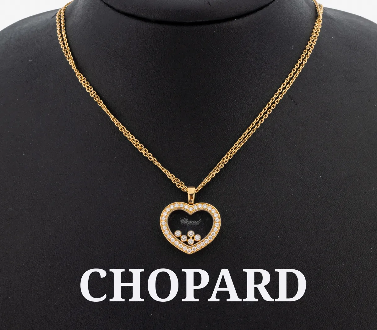 18 kt Gold CHOPARD Brillant-Anhänger, GG 750/000, Herz aus der Happy Diamonds Serie, 5