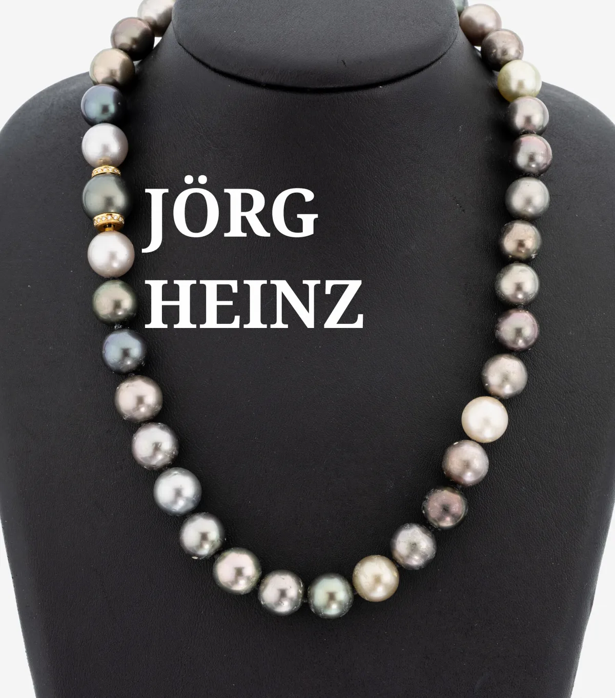Collier de perles avec fermoir brillant JÖRG HEINZ en or 18 kt, or jaune 750/000, 37