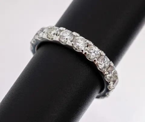 Bague mémoire brillants or 14 kt, or blanc 585/1000, 19 brillants tot. env. 2,73 ct (grav.)
