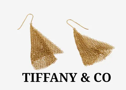 Paire de boucles d'oreilles pendantes TIFFANY & CO en or 18 ct, or jaune 750/000, design Elsa Peretti, L. env. 5.5