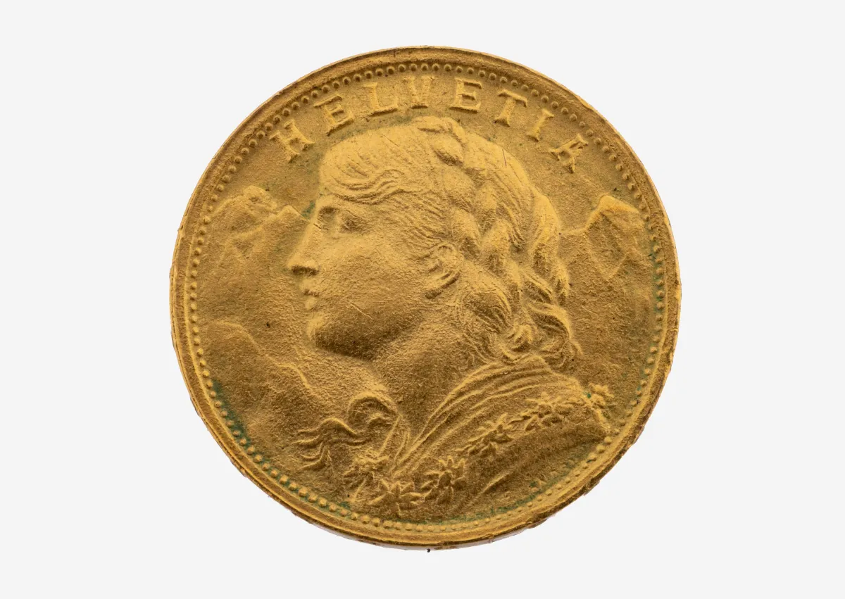 Goldmünze, 20 Franken, Schweiz, 1925, sogn.Vreneli