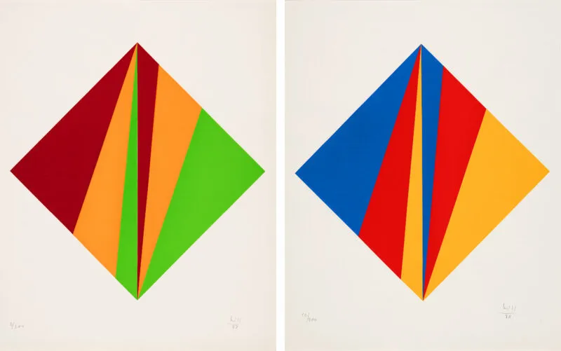 Bill, Max – Quadrat in Orange-Grün - Quadrat in Rot-Blau