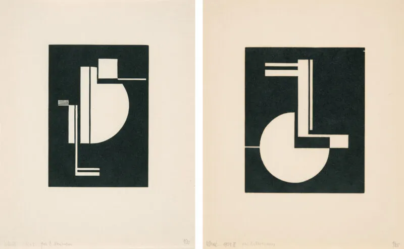 Dexel, Walter – 1924 I - 1924 II. Two woodcuts on chamois-colored paper