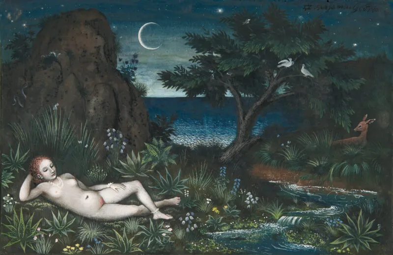 Godron, Johann Benjamin – o.T. (Paradiesische Nacht mit weiblichem Akt)