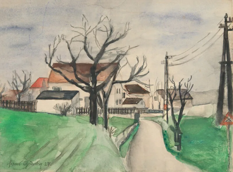 Grundig, Hans – Straße bei Dohna