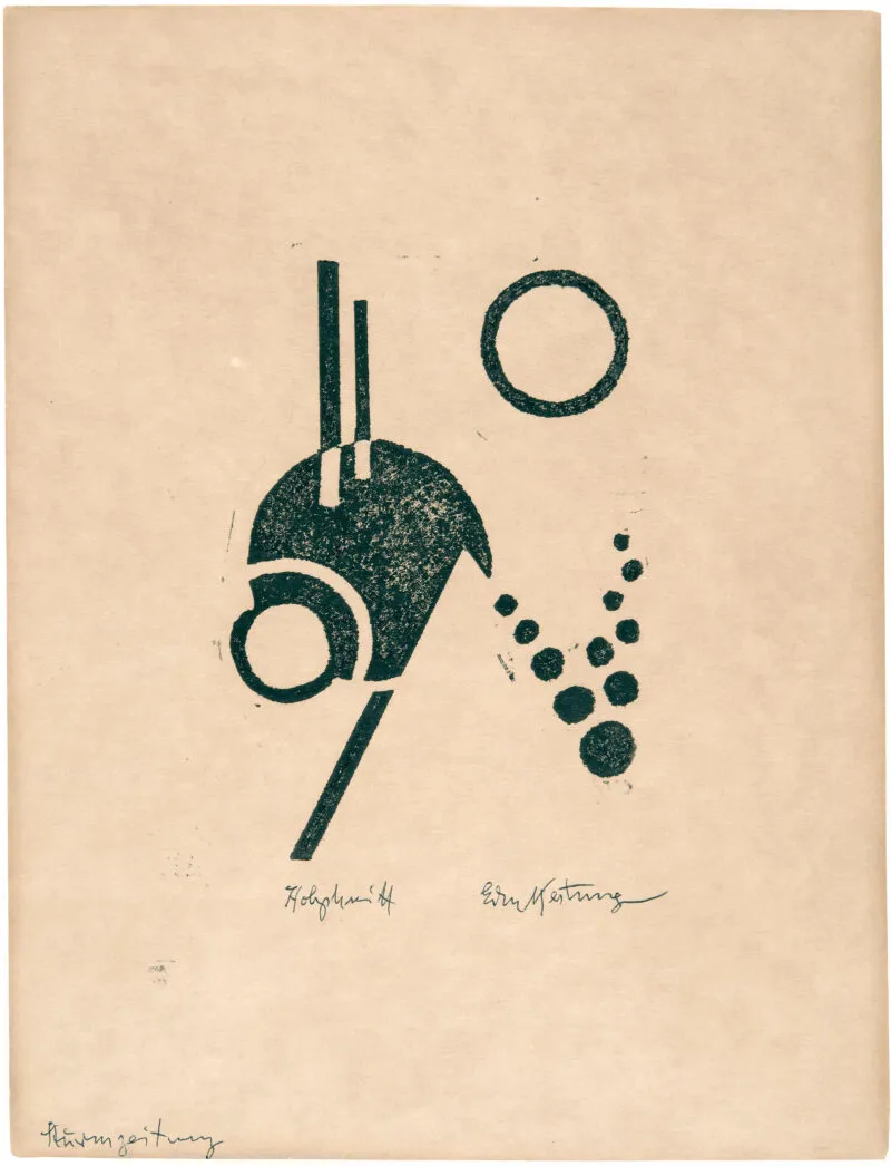 Kesting, Edmund – Composition avec deux cercles et forme casquée