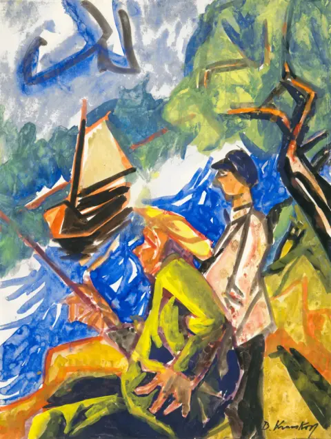 Krauskopf, Bruno – Zonder titel (Visser aan de rivier)