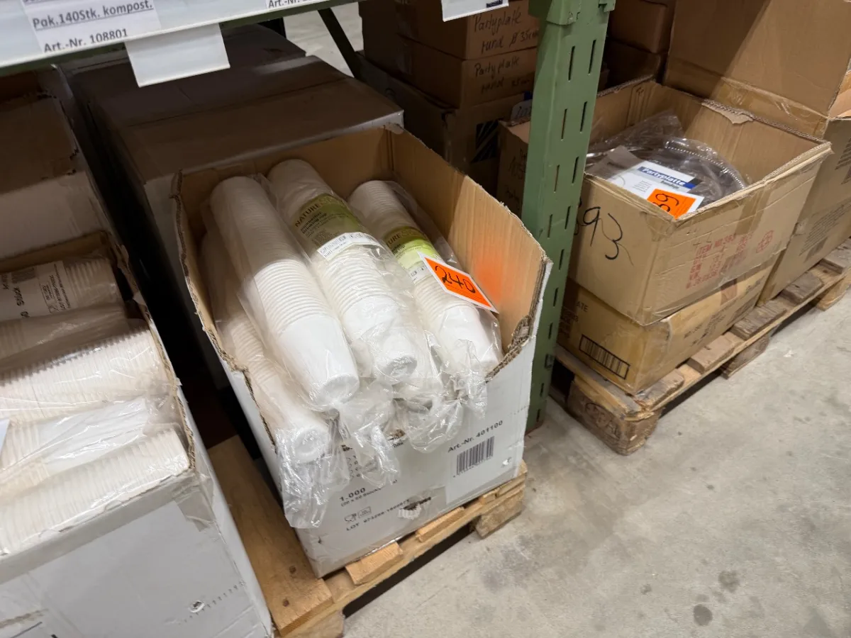 Lot de gobelets compostables, 0,2 l (env. 60 bâtons)