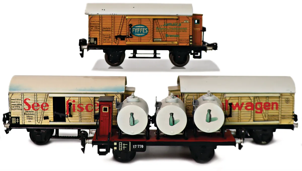 MÄRKLIN – Voie 0, 4 wagons de marchandises : 1794 wagon à poisson de mer