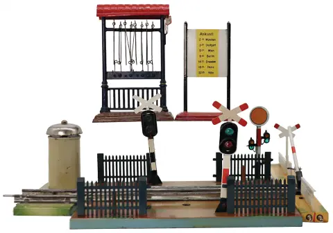 MÄRKLIN – Voie 0, passage à niveau avec croix de Saint-André éclairée