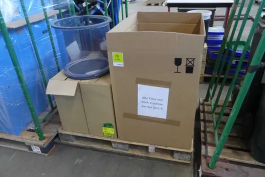 Filter/industrial supplies lot, with rack